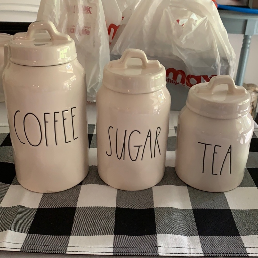 NWT Rae Dunn Coffee Sugar Tea Canisters